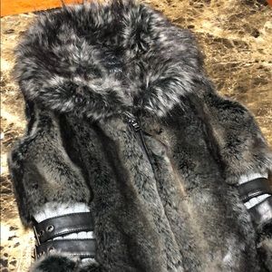 Guess Faux Fur and Faux Leather Vest